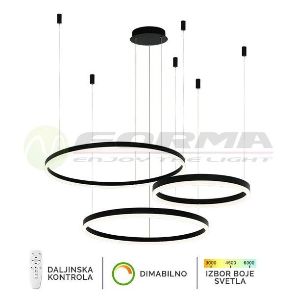 FORMA LED plaf. lampa 130W 3000K-6400K F2047-130C BK - 005750