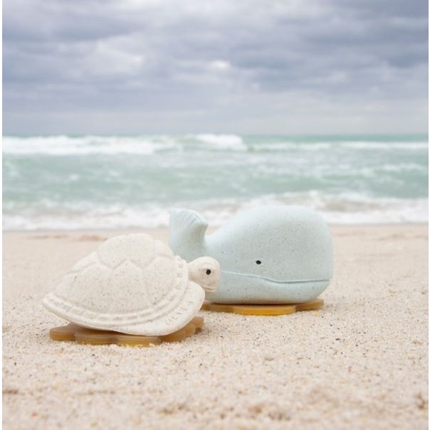 HEVEA Squeeze'N'Splash igračke za kupanje Poklon set kit i kornjača, Snežno plava i žalfija - 345031