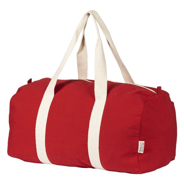 Sportska torba BOUNTY – reciklirani pamuk 320 g/m², cilindrična, GRS i OEKO-TEX - EP3259130
