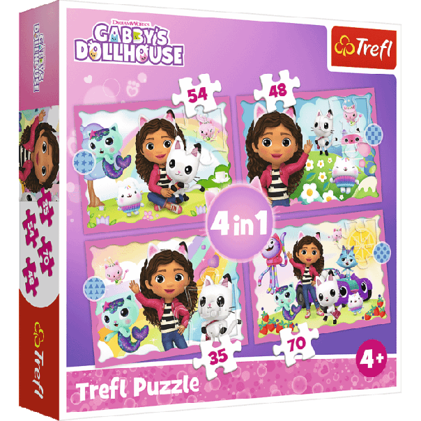 TREFL Puzzle 4u1 Gabby's adventures 34620 - 35, 48, 54, 70 delova - 102824-T34620