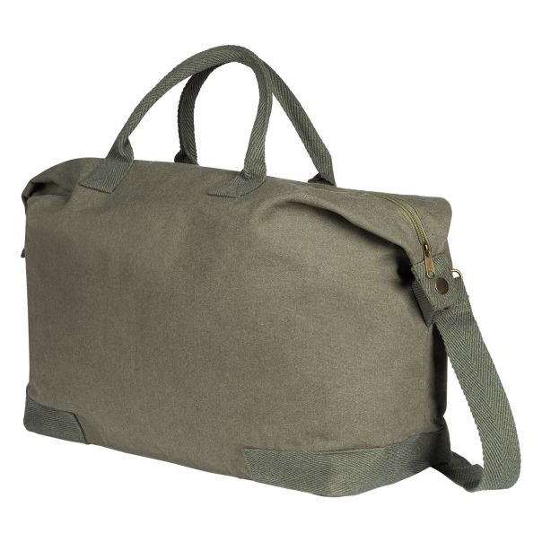 Vikend putna torba ECO VOYAGER – kanvas 500 g/m², reciklirani pamuk, mesing detalji, maslinasta - EP3258763