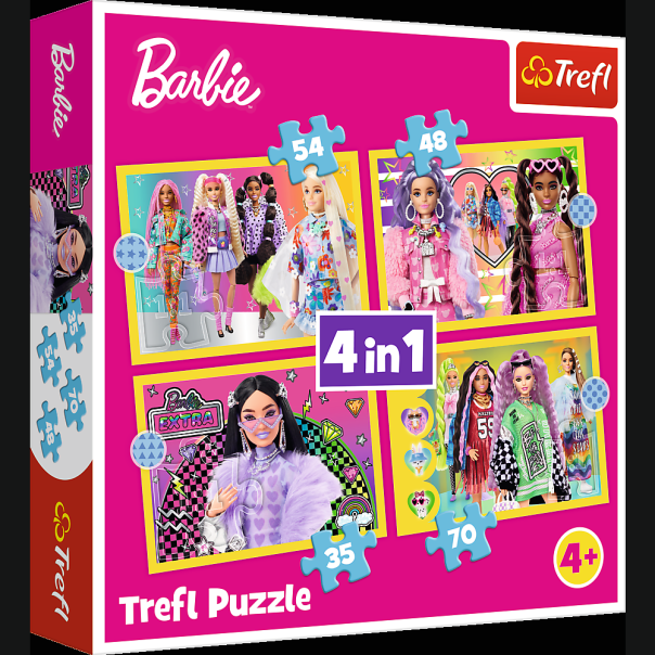 TREFL Puzzle 4in1 Barbie 34626 - 35, 48, 54, 70 delova - 102808-T34626