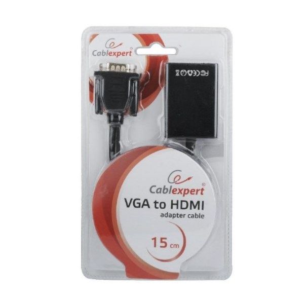GEMBIRD A-VGA-HDMI-01 VGA to HDMI and audio cable, single port, black WITH AUDIO - 103880