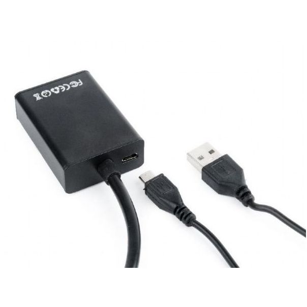 GEMBIRD A-VGA-HDMI-01 VGA to HDMI and audio cable, single port, black WITH AUDIO - 103880