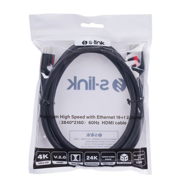 S-LINK Kabl SL-HDM4K011 HDMI na HDMI M/M v2.0 4K/60Hz 1,5m - 41295-1