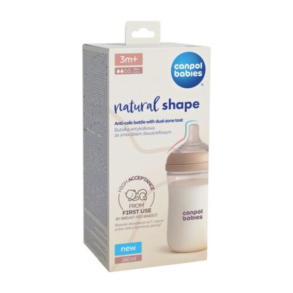 CANPOL BABIES FLASICA ANTIKOLIK DUAL ZONE 260ML NATURAL 35/401 - EP2878605