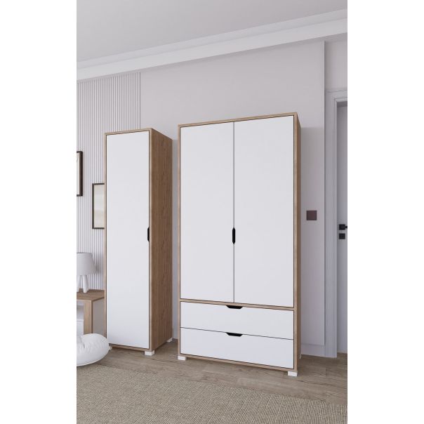HANAH HOME Ormar Nisan 1600-019, bela/svetlo braon - EP3057173