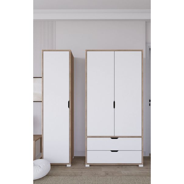 HANAH HOME Ormar Nisan 1600-019, bela/svetlo braon - EP3057173