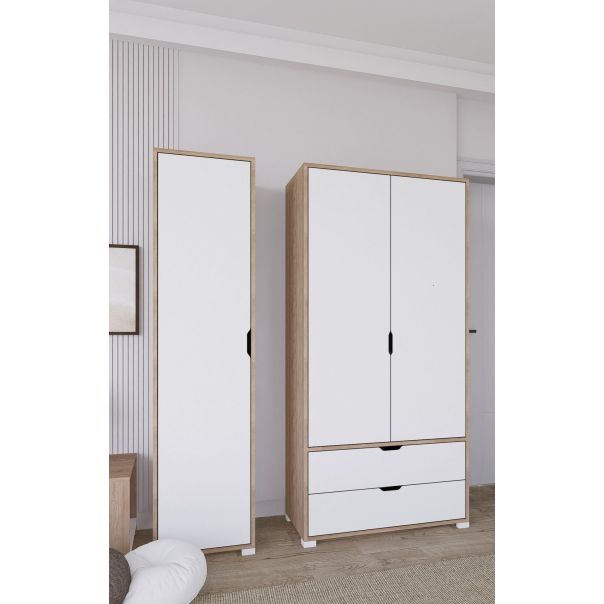 HANAH HOME Ormar Nisan 1600-019, bela/svetlo braon - EP3057173