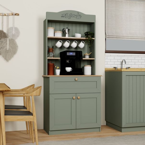 HANAH HOME Kuhinjska vitrina Lucas 1600-94, zelena/braon - EP3132499