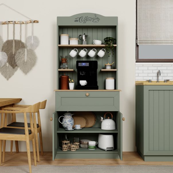 HANAH HOME Kuhinjska vitrina Lucas 1600-94, zelena/braon - EP3132499