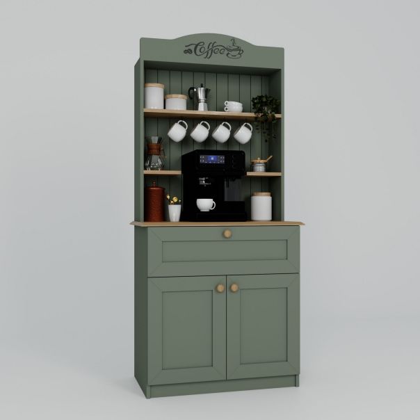 HANAH HOME Kuhinjska vitrina Lucas 1600-94, zelena/braon - EP3132499
