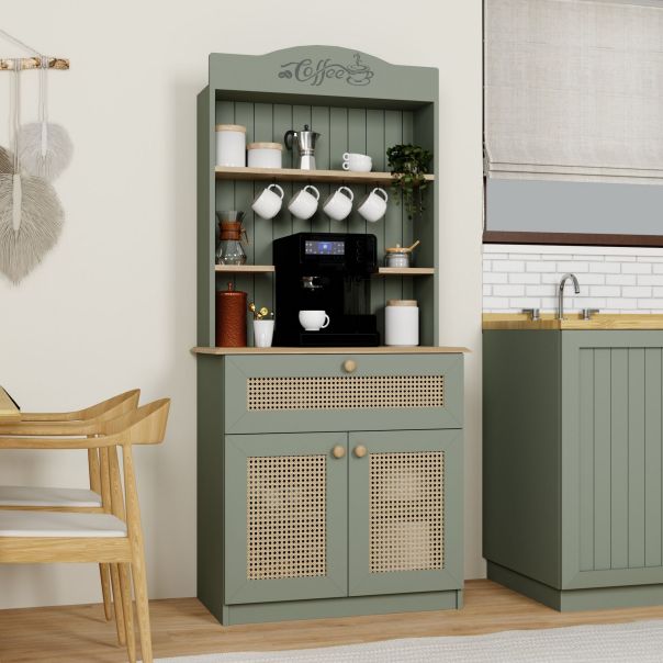 HANAH HOME Kuhinjska vitrina Lucas 1600-129, zelena/braon - EP3132652