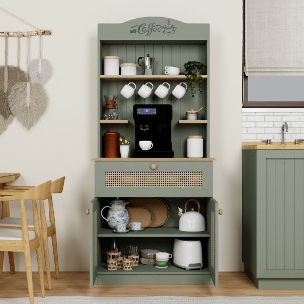 HANAH HOME Kuhinjska vitrina Lucas 1600-129, zelena/braon - EP3132652
