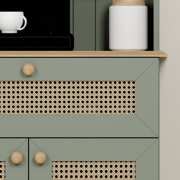 HANAH HOME Kuhinjska vitrina Lucas 1600-129, zelena/braon - EP3132652
