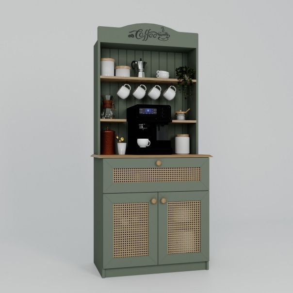 HANAH HOME Kuhinjska vitrina Lucas 1600-129, zelena/braon - EP3132652