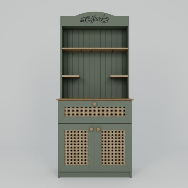 HANAH HOME Kuhinjska vitrina Lucas 1600-129, zelena/braon - EP3132652