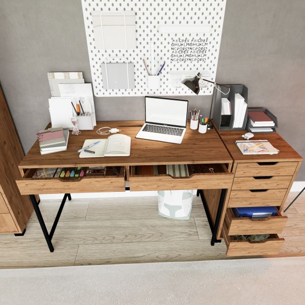 HANAH HOME Radni sto Atlas 1600-59, braon - EP3057209