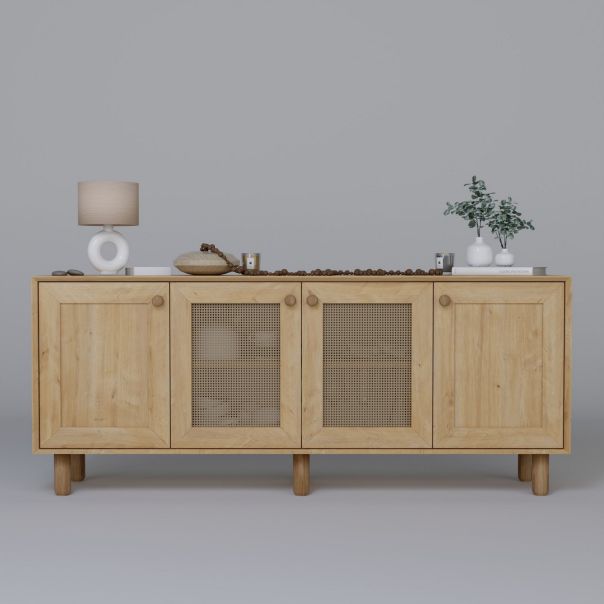 HANAH HOME Komoda Bohemian 1600-151, svetlo braon - EP3057215