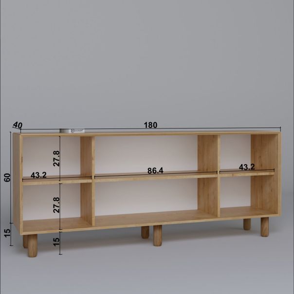 HANAH HOME Komoda Bohemian 1600-151, svetlo braon - EP3057215