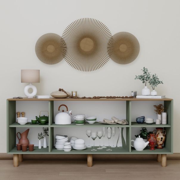 HANAH HOME Komoda Bohemian 1600-147, zelena/braon - EP3057221