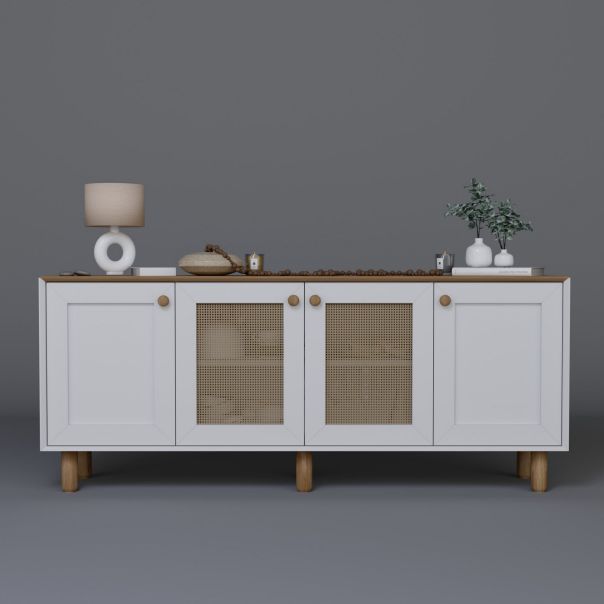 HANAH HOME Komoda Bohemian 1600-145, bela/braon - EP3057230