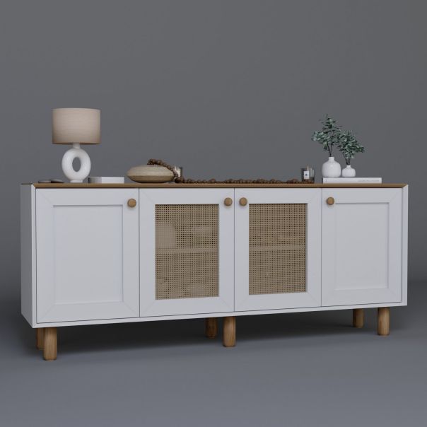 HANAH HOME Komoda Bohemian 1600-145, bela/braon - EP3057230