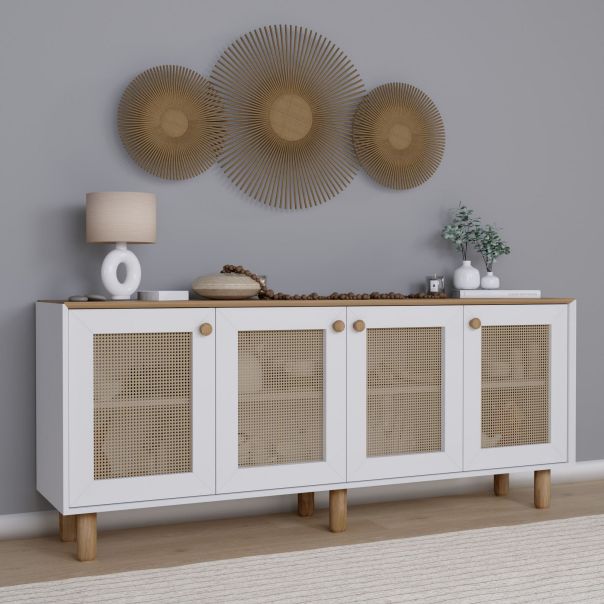 HANAH HOME Komoda Bohemian 1600-133, bela/braon - EP3057236