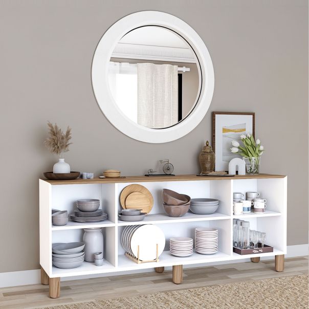 HANAH HOME Komoda Bohemian 1600-133, bela/braon - EP3057236
