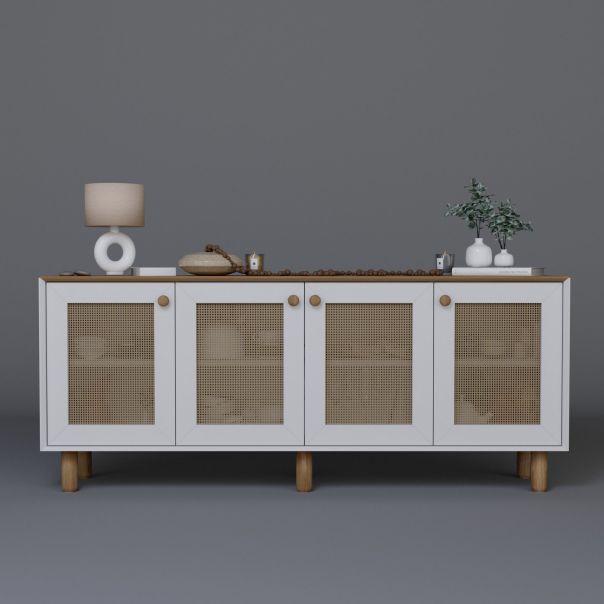 HANAH HOME Komoda Bohemian 1600-133, bela/braon - EP3057236