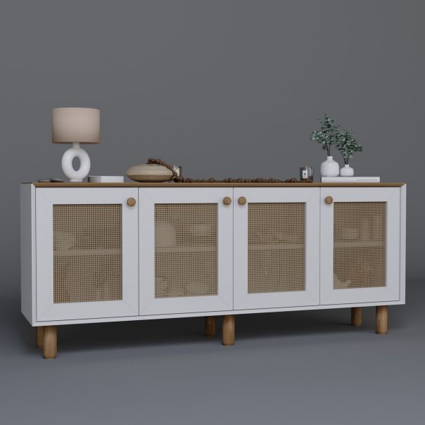 HANAH HOME Komoda Bohemian 1600-133, bela/braon - EP3057236