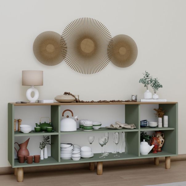 HANAH HOME Komoda Bohemian 1600-82, zelena/braon - EP3057242