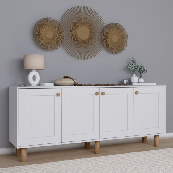 HANAH HOME Komoda Natura 1600-69, bela/braon - EP3057248