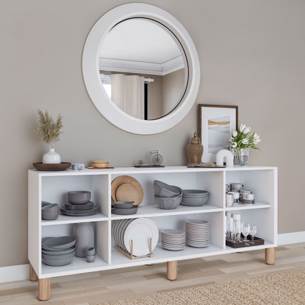 HANAH HOME Komoda Natura 1600-69, bela/braon - EP3057248