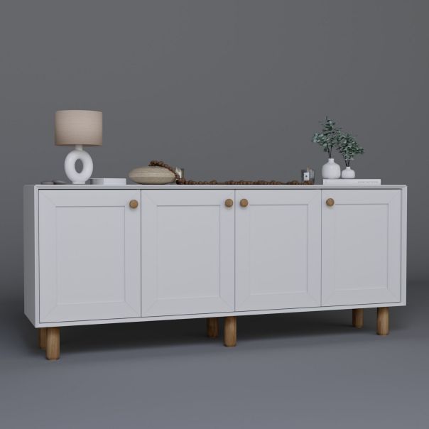 HANAH HOME Komoda Natura 1600-69, bela/braon - EP3057248