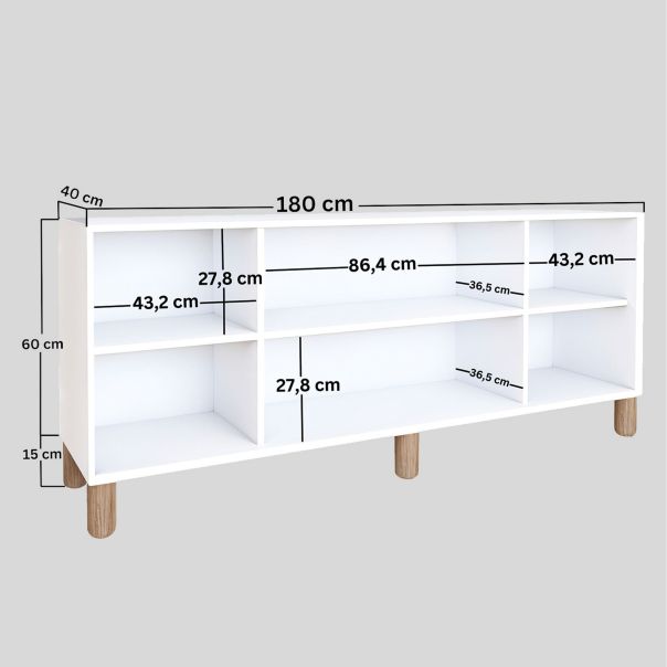 HANAH HOME Komoda Natura 1600-69, bela/braon - EP3057248