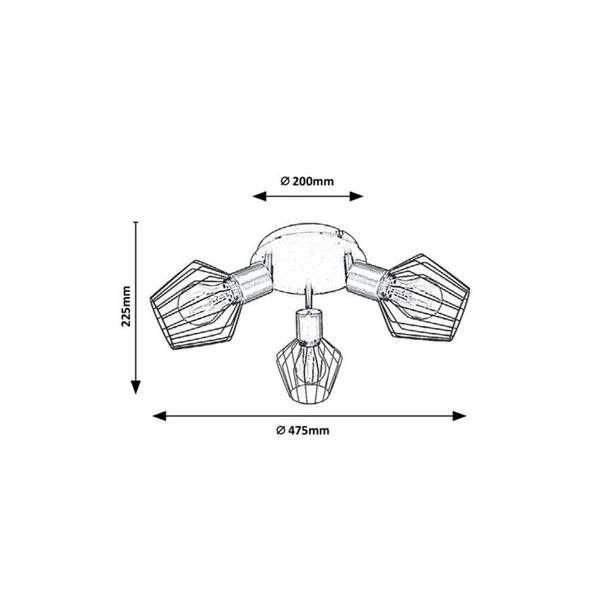 Rabalux Spot rasveta Belano E27 3x MAX 40W crna (3536) - 3536