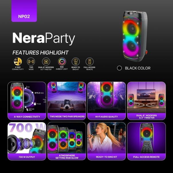 Fantech Bluetooth zvucnik NP02 NeraParty crni - EP3199298