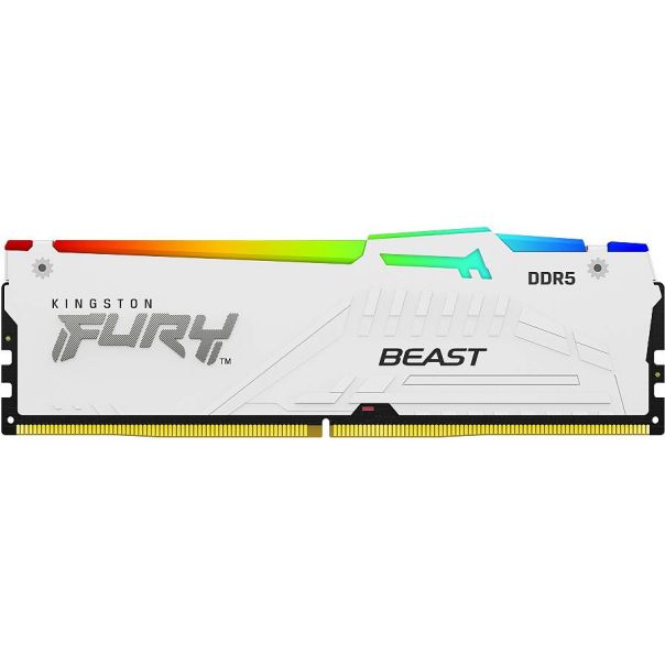 KINGSTON Ram memorija DDR5 32GB (2x16GB) 5200MHz DIMM Fury Beast White RGB XMP CL40 - 075318