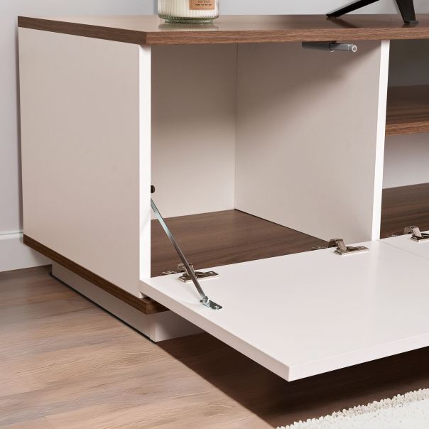 HANAH HOME TV komoda Veramont, bela/braon - EP3057374