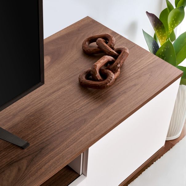 HANAH HOME TV komoda Veramont, bela/braon - EP3057374