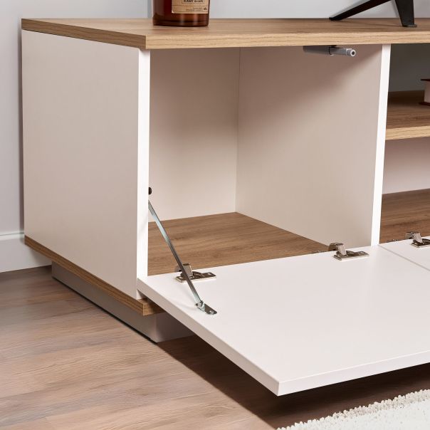 HANAH HOME TV komoda Veramont, bela/svetlobraon - EP3057386