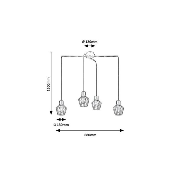 Rabalux Visilica Belano E27 4x MAX 40W crna (3540) - 3540