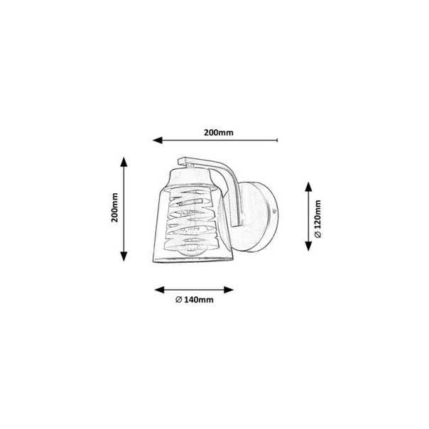 Rabalux Zidna lampa Zenaida E27 1x MAX 60W mat crno (3542) - 3542