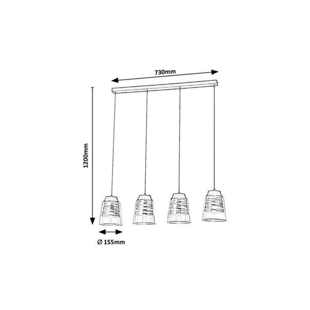 Rabalux Visilica Zenaida E27 4x MAX 60W mat crno (3544) - 3544