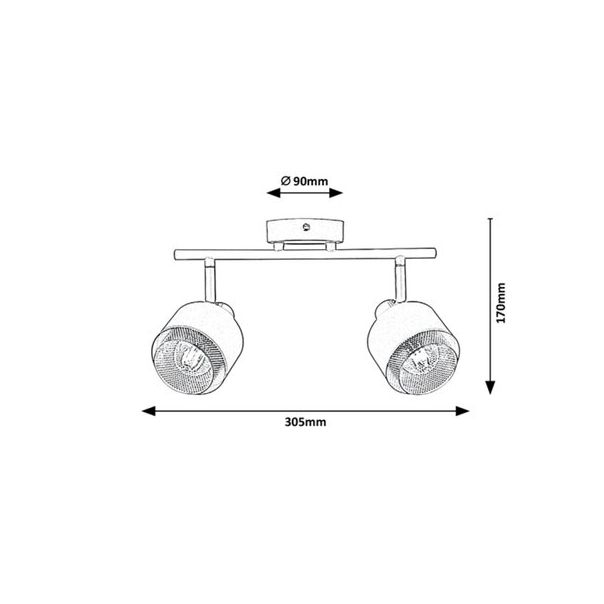 Rabalux Spot rasveta Fedora E14 2x MAX 40W svetlo braon (3548) - 3548-1