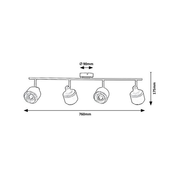 Rabalux Spot rasveta Fedora E14 4x MAX 40W svetlo braon (3550) - 3550