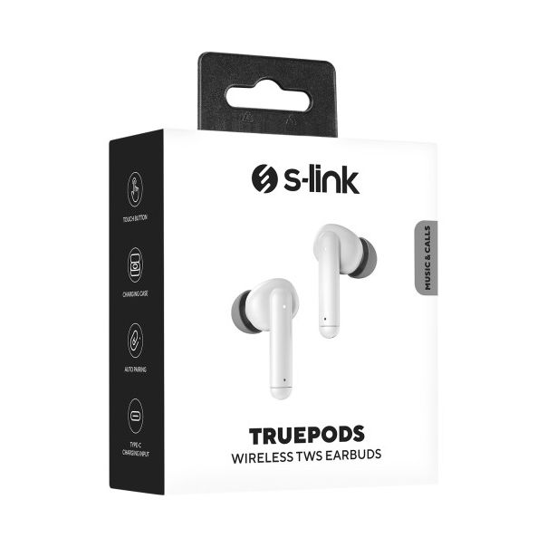 S-LINK Slušalice sa mikrofonom TruePods TWS IPX4 Bluetooth bele - EP2721536