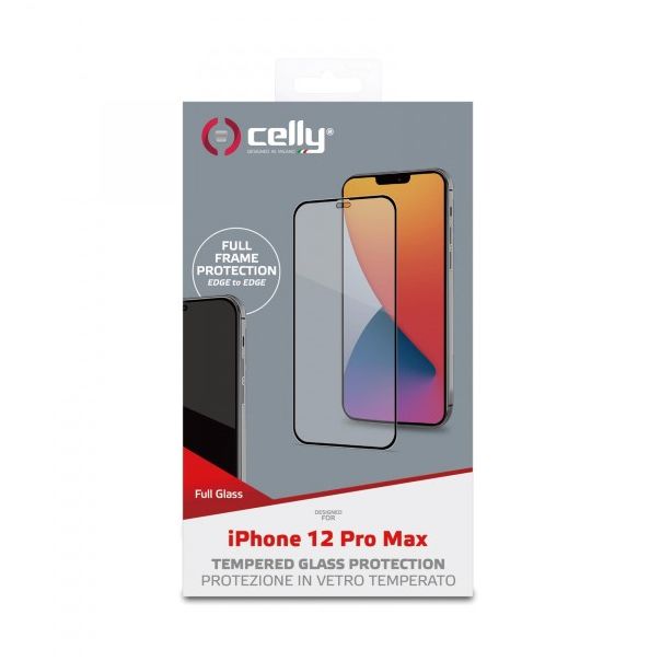 CELLY Zaštitno staklo FULLGLASS za iPhone 12 PRO MAX - FULLGLASS1005BK