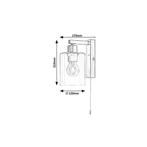 RABALUX Zidna lampa Miroslaw hrom E27 40W - 3579-1